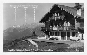Rosshutte og Wettersteingebirge-bjergene, nær Seefeld, Østrig, 20. århundrede af Unbekannt