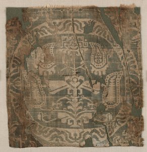 Rundel med kantet palmettræ, fra tunika, 650-850. af Unbekannt