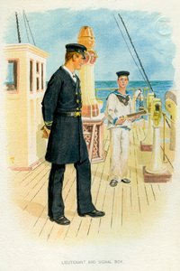 Royal Navy Lieutenant og signaldreng, c1890-c1893 af Unbekannt
