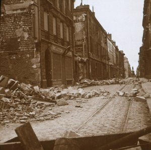 Rue Ceres, Reims, Nordfrankrig, c1914-c1918. af Unbekannt