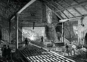 At køre det smeltede jern ind i grisene, c1880 af Unbekannt