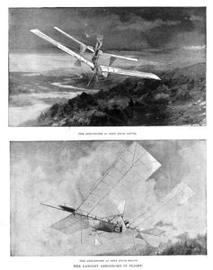 SP Langleys dampdrevne modelfly Aerodrome set fra oven og nedefra, 1902 af Unbekannt