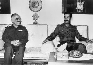 Saddam Hussein og Kong Hussein af Jordan, Irak, 1987 af Unbekannt