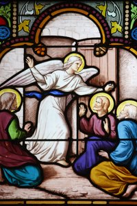 Saint-Corentin (Saint Corentin) katedral, Quimper Angel Farvet glas: åbenbaring til St. Peter, Quimper, Frankrig af Unbekannt