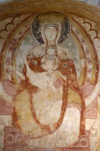 Saint-Savin sur Gartempe klosterkirke Vestlig verandamaleri: Jomfru og barn Saint-Savin Frankrig af Unbekannt