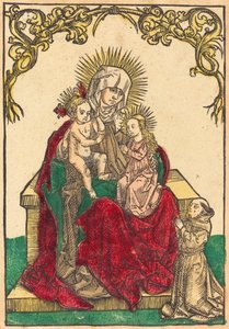 Sankt Anne, Madonnaen og Barnet og en franciskanermunk, ca. 1500. af Unbekannt