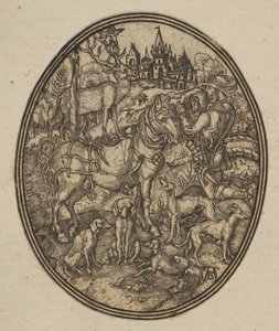 Saint Eustace reduceret bagsidekopi i oval.n.d. af Unbekannt