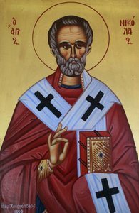 Saint Nicholas græsk-ortodokse ikon Grækenland af Unbekannt