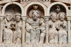 Sainte Foy klosterkirke tympanum: Abraham, Conques, Frankrig af Unbekannt