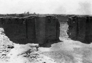 Samarra by fra Malwiya-tårnet, Mesopotamien, 1918 af Unbekannt