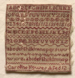 Sampler, 1800-tallet. af Unbekannt