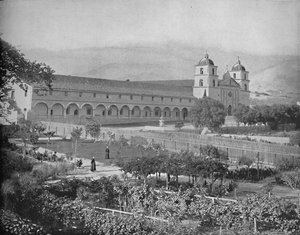 Santa Barbara Mission, Californien, c1897. af Unbekannt
