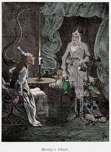Scene fra A Christmas Carol af Charles Dickens, 1843 af Unbekannt