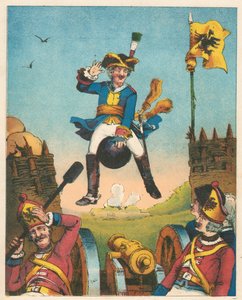 Scene fra Baron Munchausens eventyr af Rudolph Erich Raspe, c1850 af Unbekannt