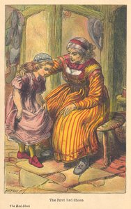 Scene fra De røde sko af HC Andersen, c1879 af Unbekannt