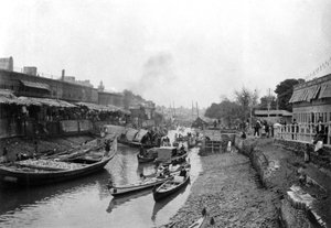 Scene fra Whitely bridge, Ashar, Irak, 1917-1919 af Unbekannt