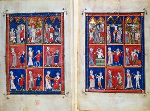 Scener fra Kristi liv og læger med patienter, c1300 af Unbekannt