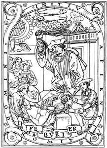 Skoledreng, der fik viden slået ind i sig med birken, 1526 af Unbekannt