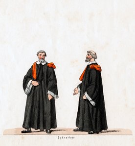 Skribent, kostumedesign til Shakespeares skuespil, Henry VIII, 1800-tallet af Unbekannt