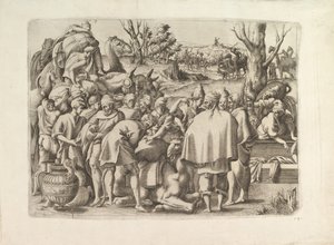 Søg gennem bagagen fra Josephs bror, ca. 1545. af Unbekannt