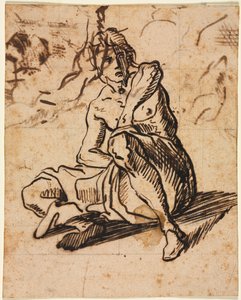 Siddende figur, 1600-tallet. af Unbekannt