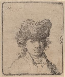 Selvportræt i en pelshue, 1630. af Unbekannt
