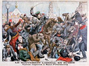 Alvorlige kampe af den liberale bevægelse i Rusland, Skt. Petersborg, 1904 af Unbekannt