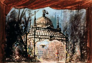 Scenografi til Mozarts Tryllefløjten, 1863 af Unbekannt