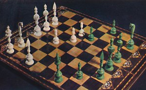 Ivory Chessmen and Board fra det syttende århundrede, 1948 af Unbekannt