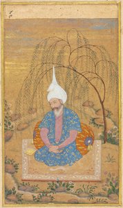 Shah Tahmasp I 1514-1576 Siddende i et landskab, ca. 1575. af Unbekannt