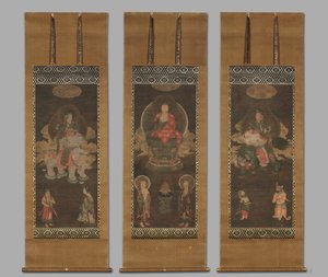 Shakyamuni Triad: Buddha deltog af Manjushri og Samantabhadra, slutningen af 1300-tallet. af Unbekannt