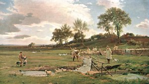 Fårevask i Sussex, c1889, c1902. af Unbekannt