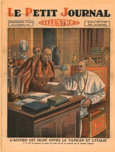 Underskrivelse af aftalen mellem Vatikanet og Italien, 1929. af Unbekannt