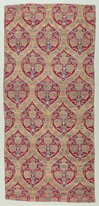 Silke- og guldbrokadefragmenter, 1600-1650. af Unbekannt