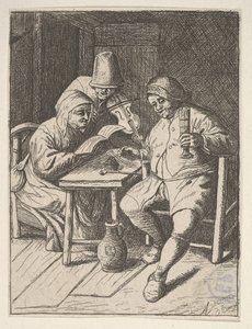 Syngende par og violin, 1610-85. af Unbekannt