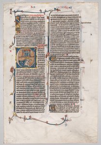 Single Leaf from a Bible: Initial E[t factum est] med Jonah Swallowed by the Whale, ca. 1290. af Unbekannt