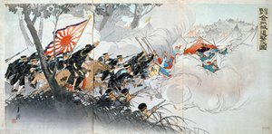 Kinesisk-japansk krig, 1800-tallet. Japansk tryk. Privat samling af Unbekannt