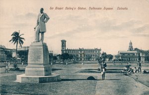 Sir Stuart Steuart Baileys statue, Dalhousie Square, Calcutta, c1910 af Unbekannt