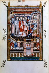 Sisinnius formaner den hellige Denis til at give afkald på sin tro, 1317 af Unbekannt