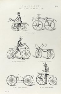 Seks tidlige former for cykel, c1870 af Unbekannt