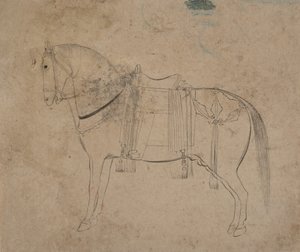 Skitse af en hest, slutningen af det 18. århundrede. af Unbekannt