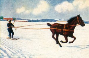 Skijöring i Sverige, c1928. af Unbekannt