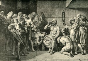 Sokrates drikker hemlocken, 1890. af Unbekannt