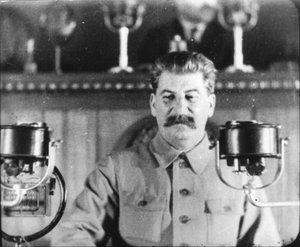 Den sovjetiske leder Joseph Stalin holdt en tale ved kommunistpartiets kongres i 1930
