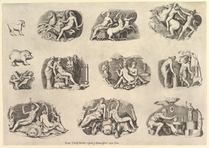 Spejl af romersk pragt: Emner efter Antikv... udført ca. 1550-77, trykt efter 1577. af Unbekannt