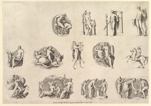 Spejl af romersk pragt: Emner efter Antikv... udført ca. 1550-77, trykt efter 1577. af Unbekannt