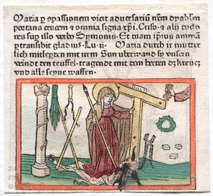 Mirror Human Case: The Virgin Mary Overcoming a Devil, 1400-tallet. af Unbekannt