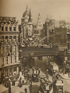 Spire of St. Martins Ludgate Silhouetted Against The Bulk of St. Pauls, c1935. af Unbekannt