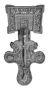Firkantet fibula, fra Ragley Park, Warwickshire, 1893 af Unbekannt