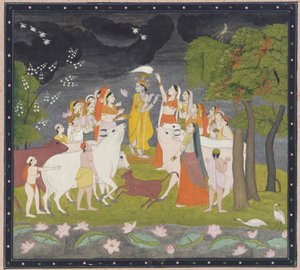 Sri Krishna med fløjten, ca. 1790-1800. af Unbekannt